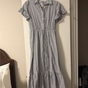 J Crew Striped Maxi Dress